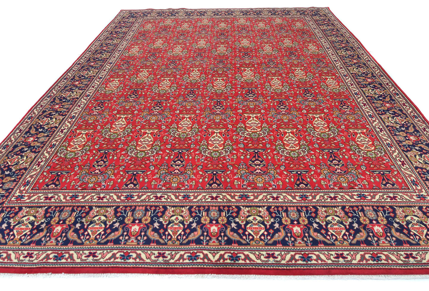 Vintage Handmade Oriental Rug Pictorial Design