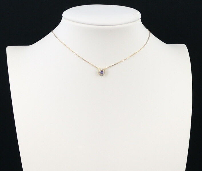 Vendome Necklace Tanzanite Diamond Circle 18K 750 Yellow Gold
