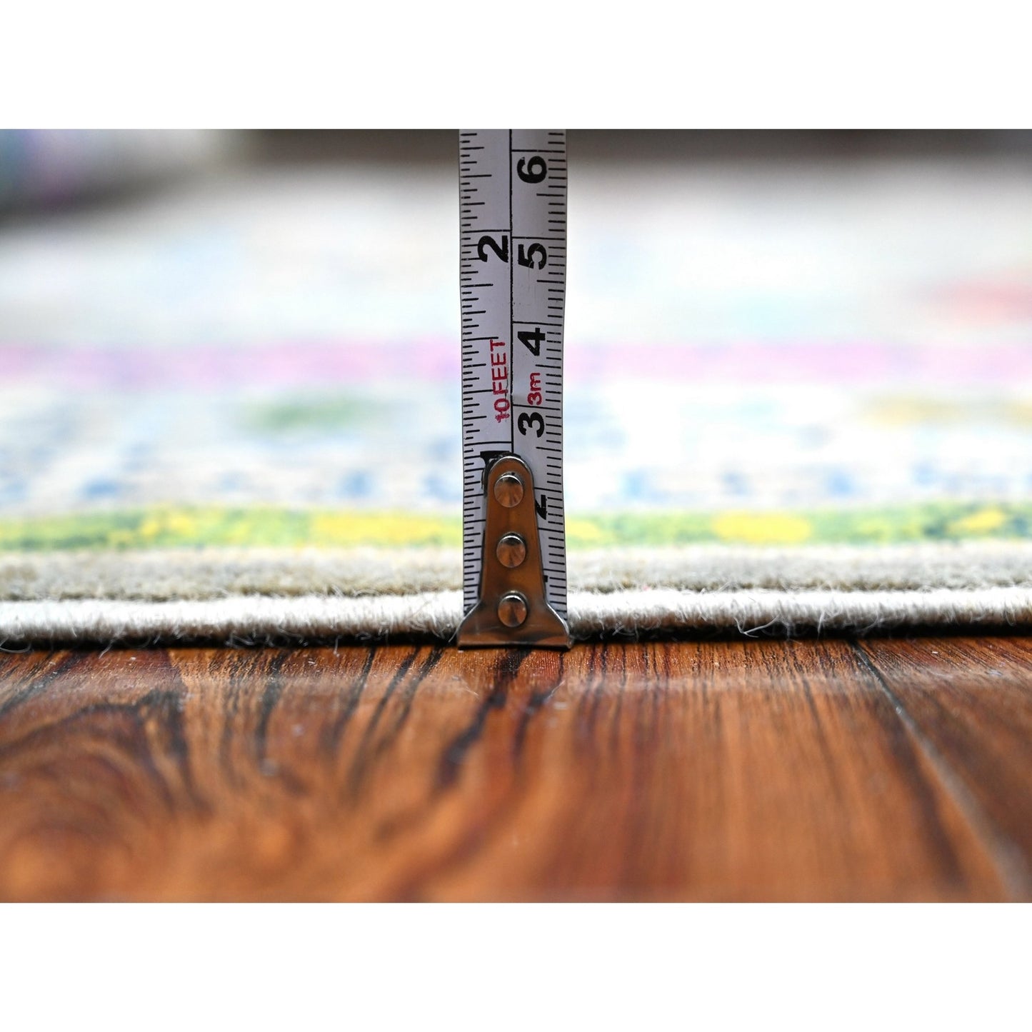 5'X6'8" Thunder Gray Velvety Wool Fusion Kazak Oriental Rug