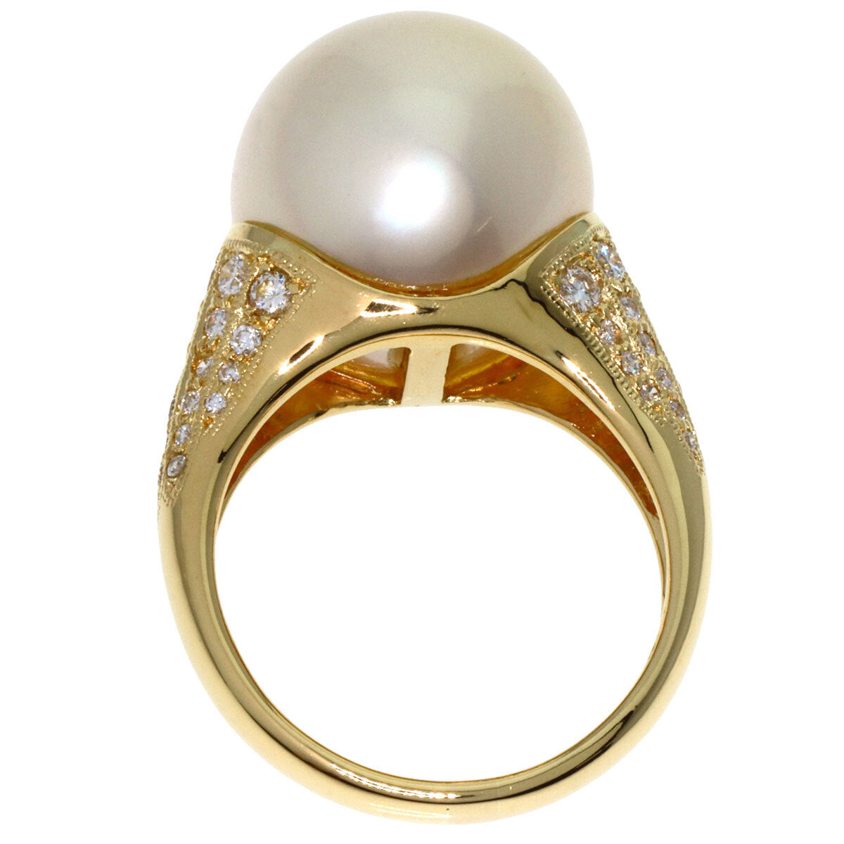Ponte Vecchio Ring Pearl Pearl Diamond K18 Yellow