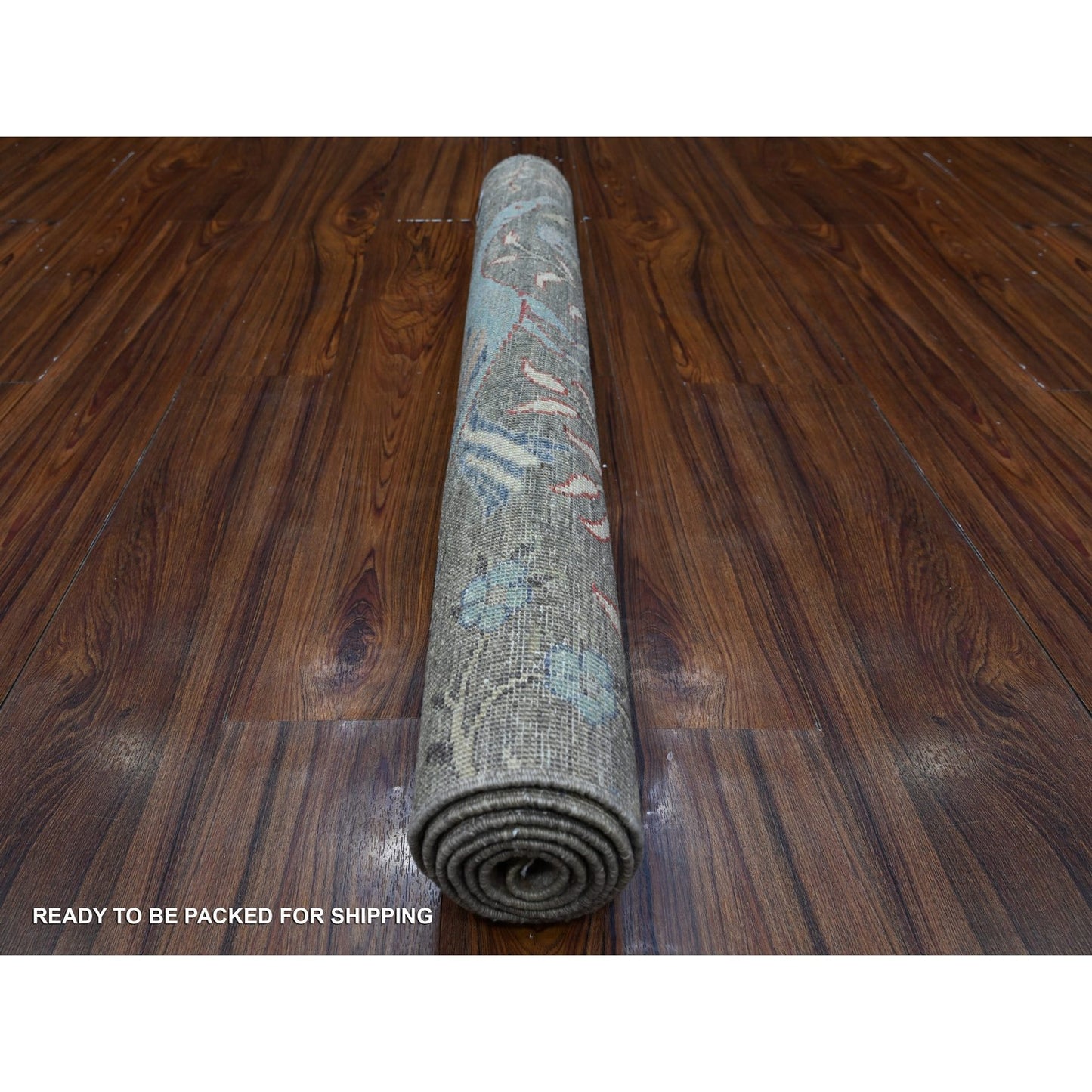 3'1"X5'1" Elephant Gray Birds Paradise Runner Hand Knotted Oriental Rug