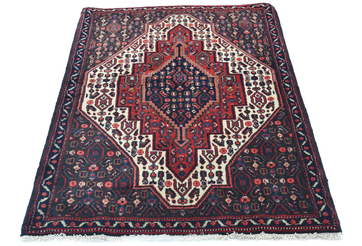 Vintage Hand-Knotted Red Wool Rug 2'5X3'4 Ft