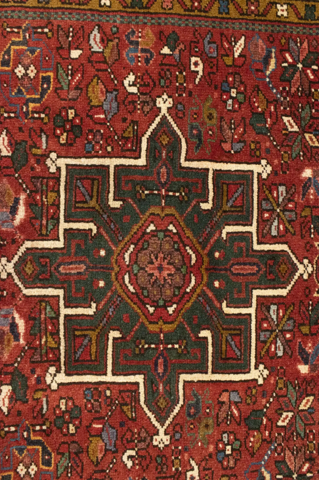 Handmade Vintage Tribal Geometric Area Rug Rusty