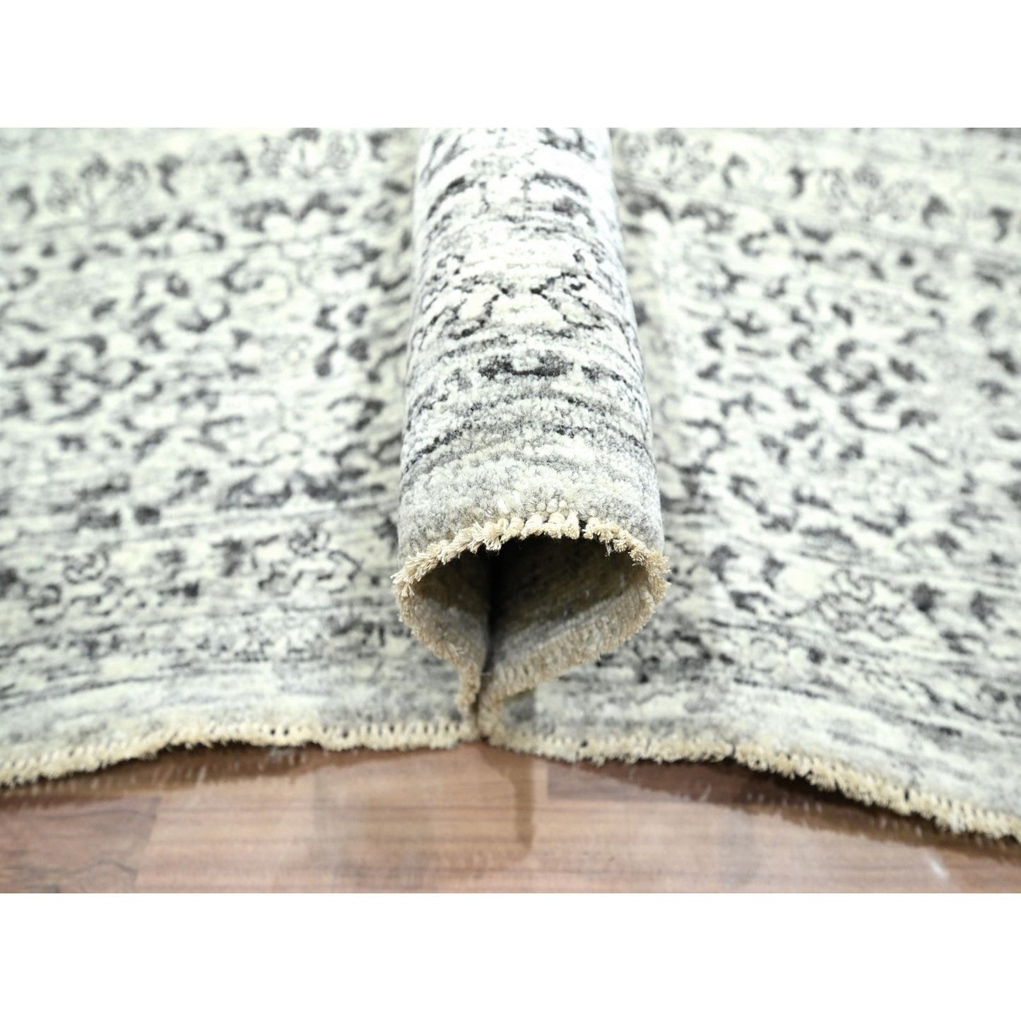 10'X14' Ivory 14Th Century Influence Mamluk Design Hand Knotted Wool Rug