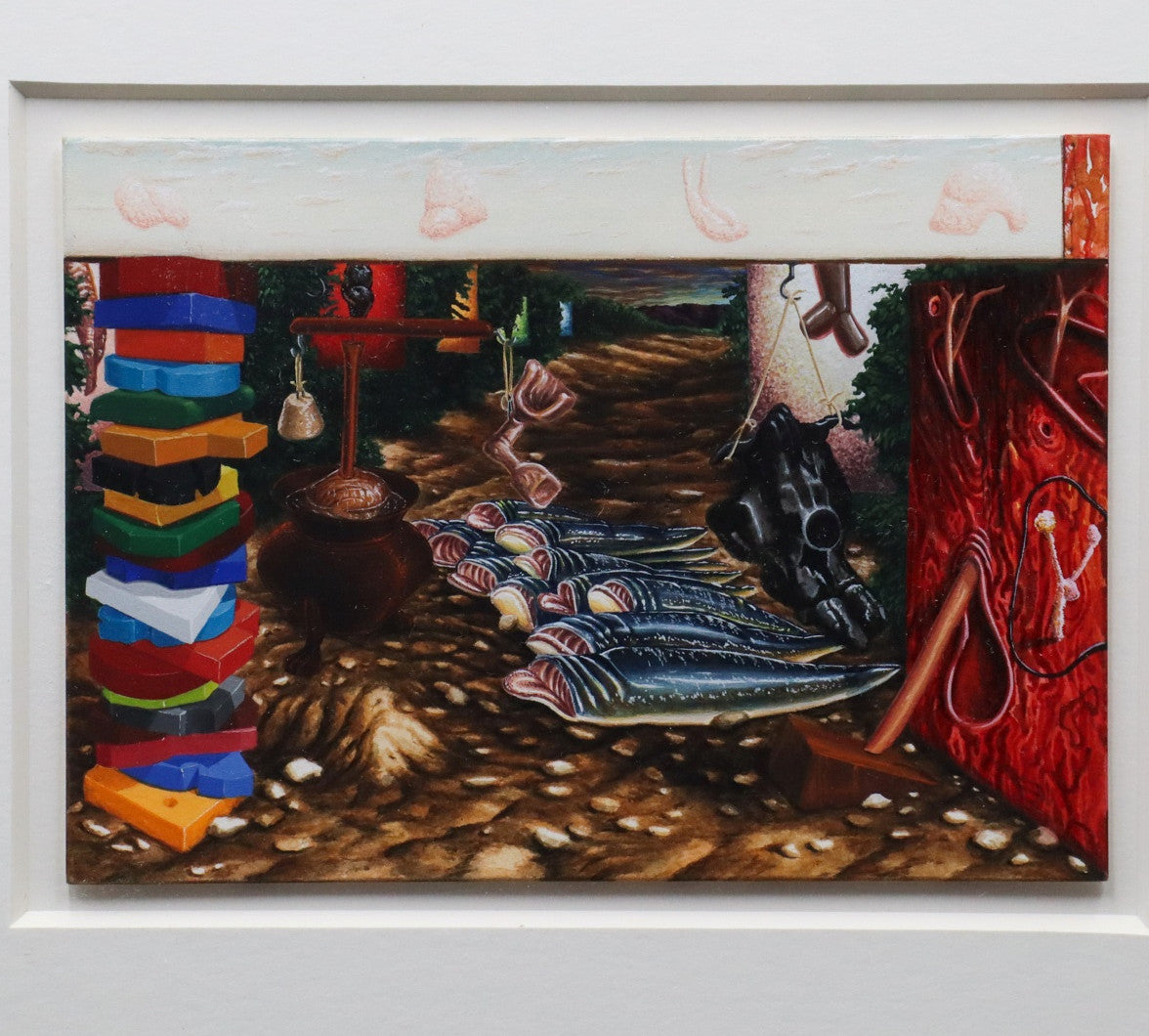 Steve Galloway & Edward Henderson Signed Original Painting Gouache On Paper 1987