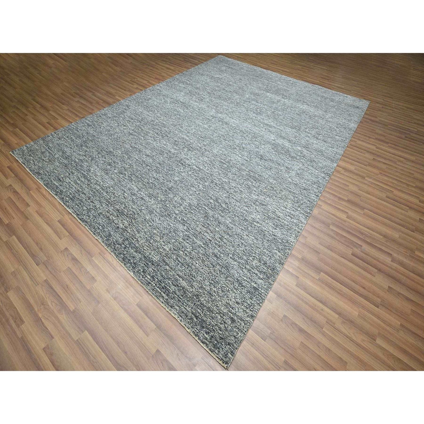 9'X12'1" Nickel Gray Kohinoor Herat Design Pure Wool Hand Knotted Rug