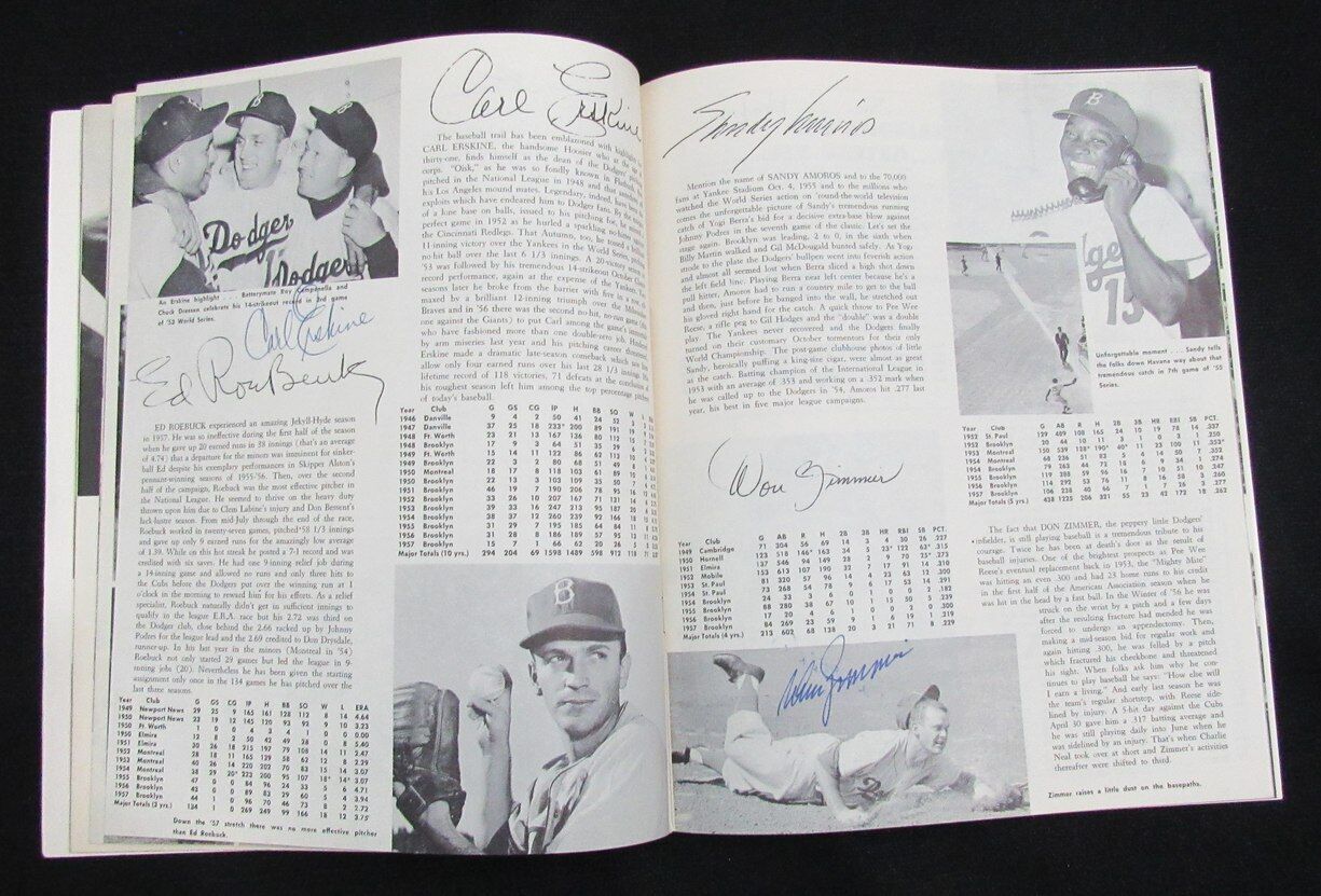 1958 Dodgers Signed/Auto (26) Yearbook Koufax