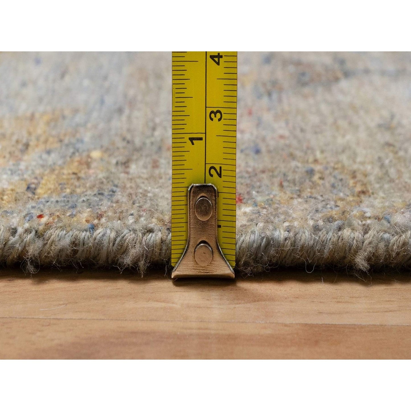 2'1"X3' Gray Broken Pattern Oushak Design 100% Wool Hand Knotted Mat Rug
