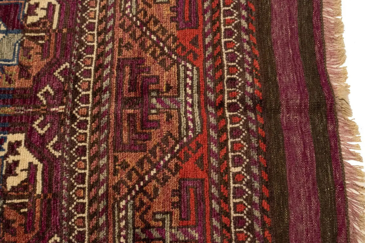 Vintage Tribal Burgundy Rug Boho Style Farmhouse