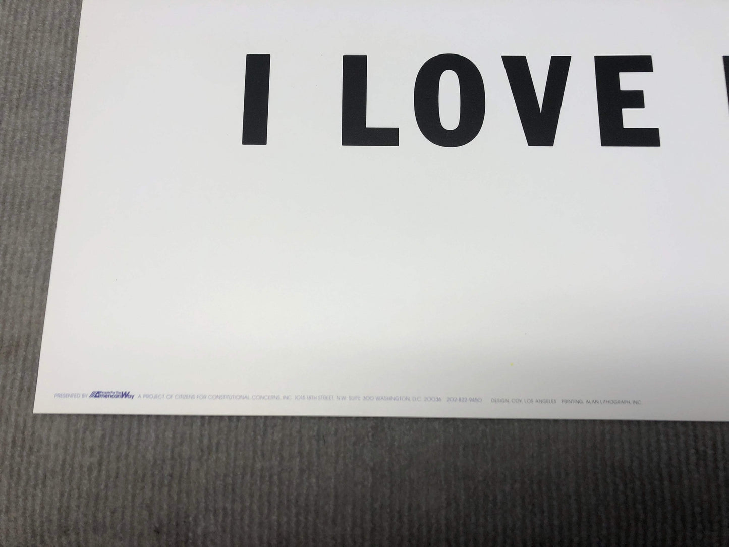 Roy Lichtenstein I Love Liberty " Poster Pop Art Yellow, Black