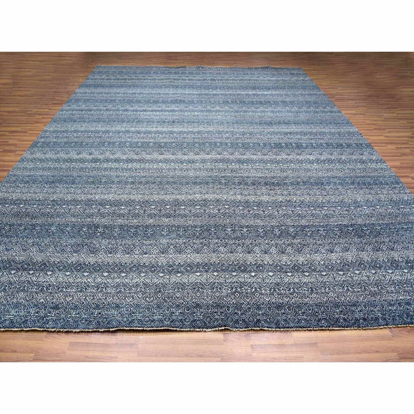 12'1X15'1" Network Gray Wool Hand Knotted Kohinoor Herat Oversized Rug