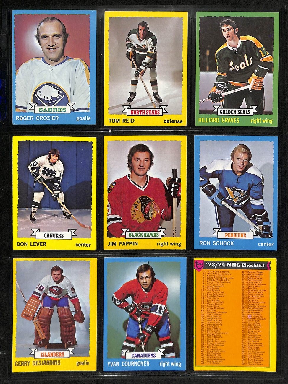 1973-74 Topps Hockey Cards Complete Set (1-198)