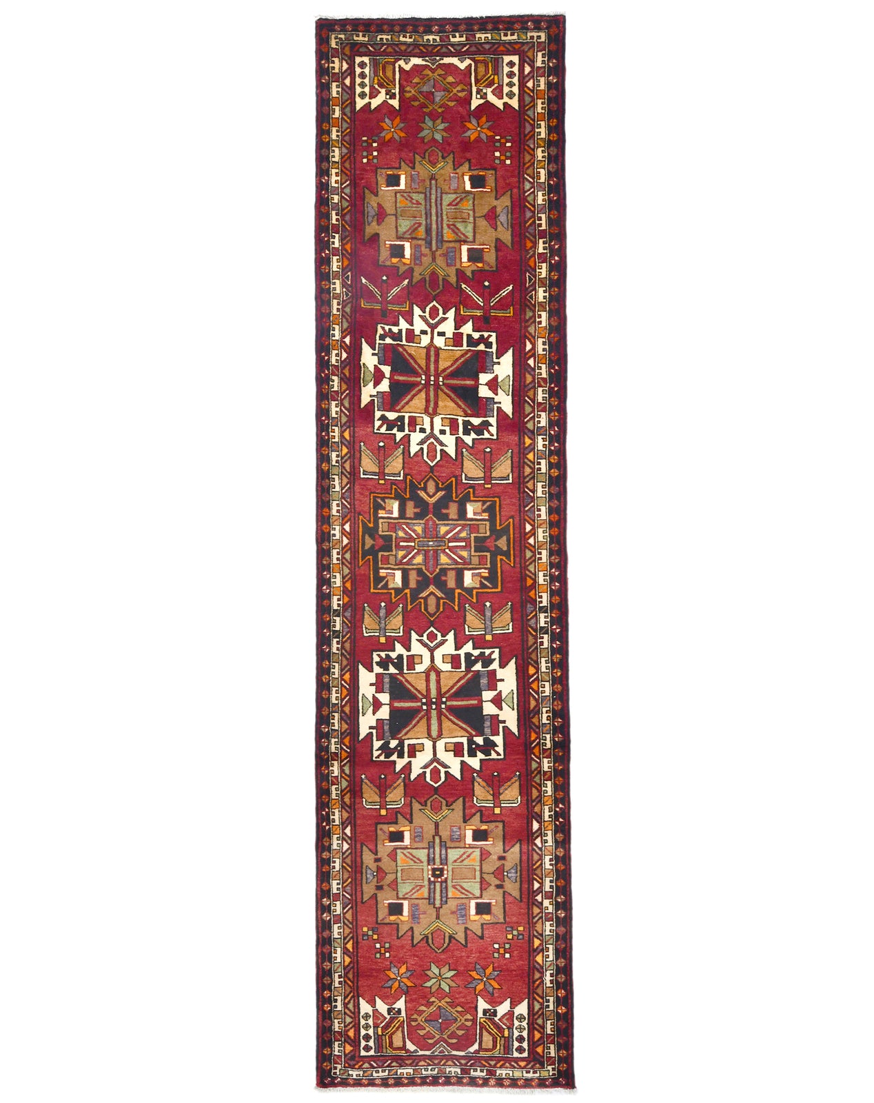 Hand-Knotted Vintage Oriental Runner Rug