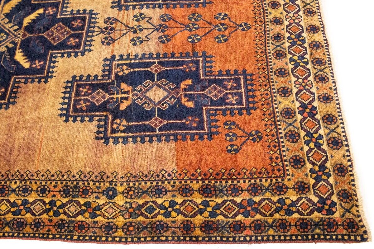 Semi-Antique Tribal Geometric Wide Runner Rug