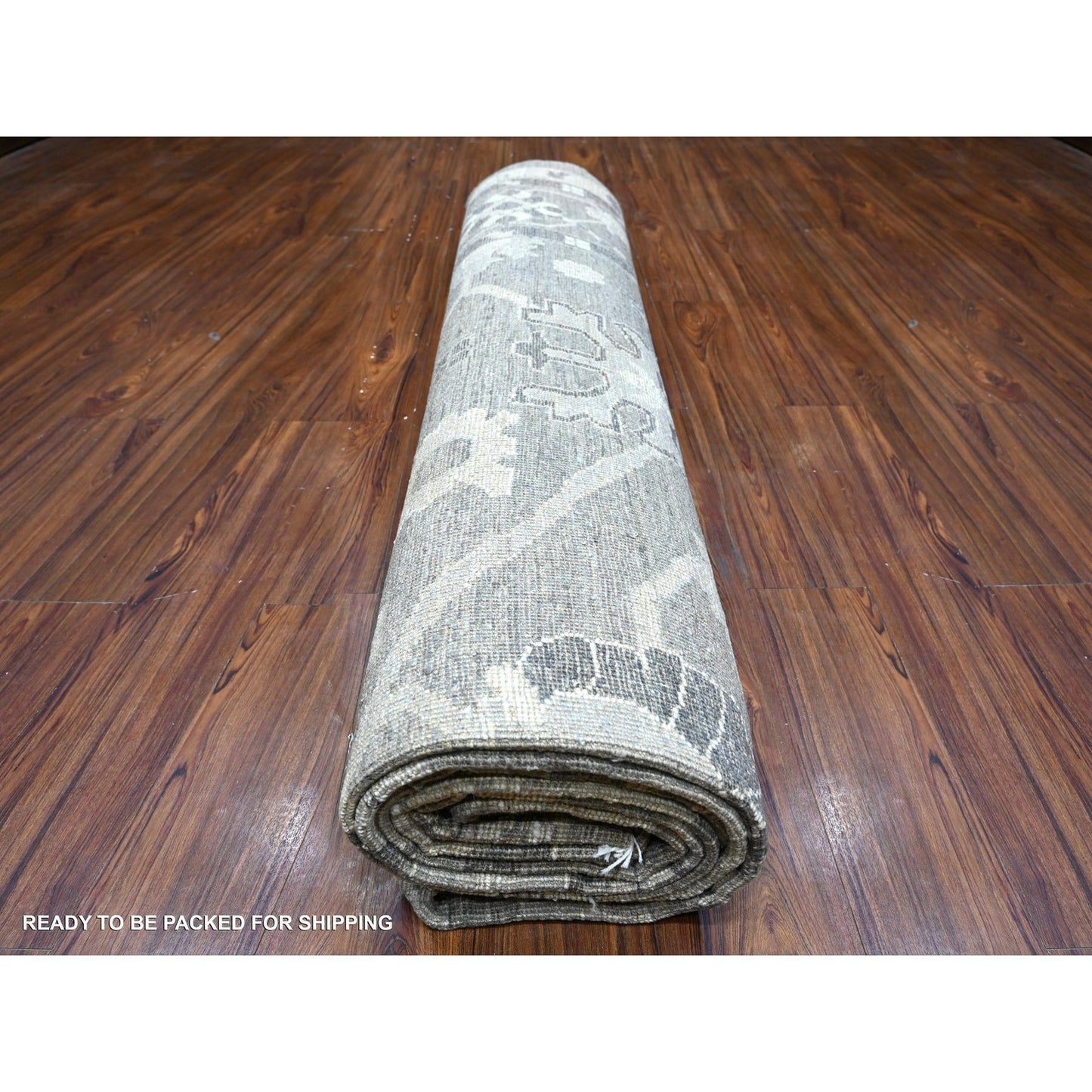 10'2"X14' Nevada Gray Hand Knotted Afghan Angora Oushak Oriental Rug