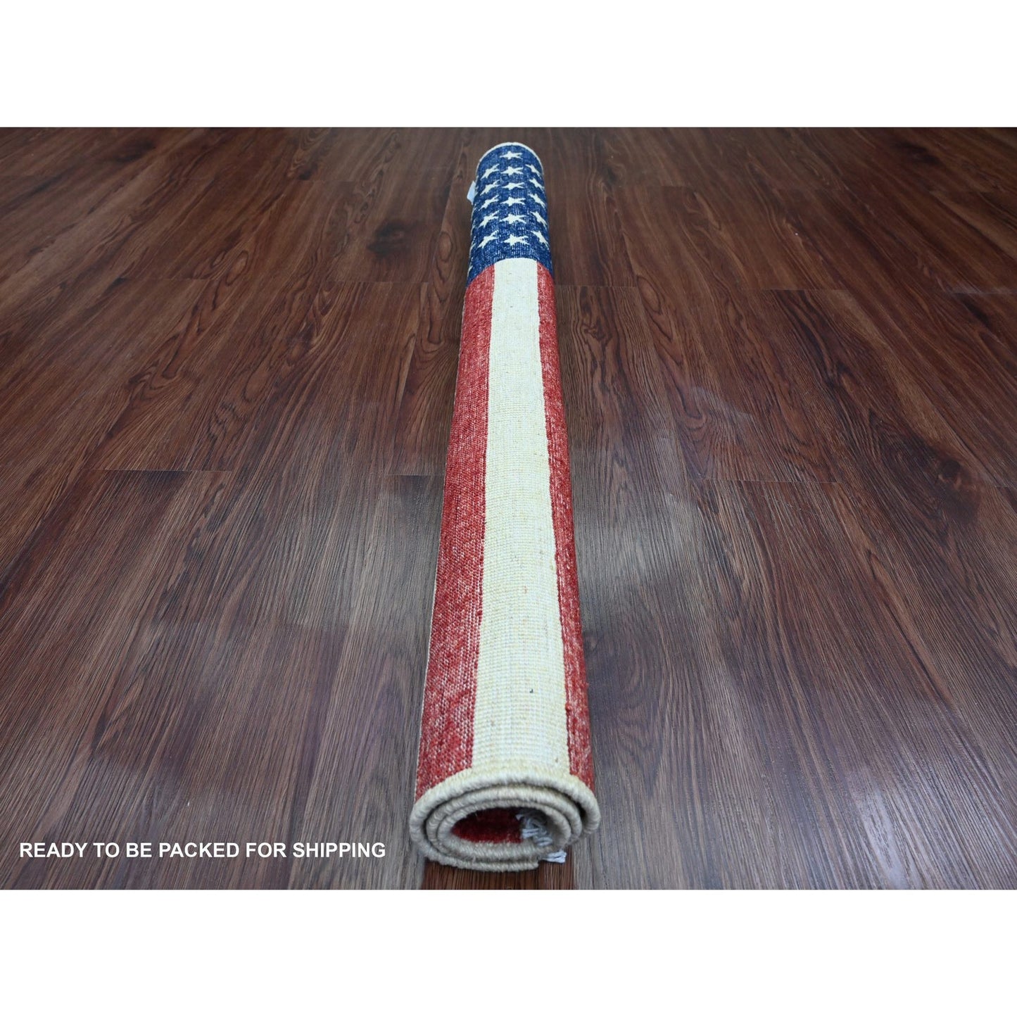 2'5"X4' Red Wall Hanging American Flag Hand Knotted All Wool Peshawar Rug