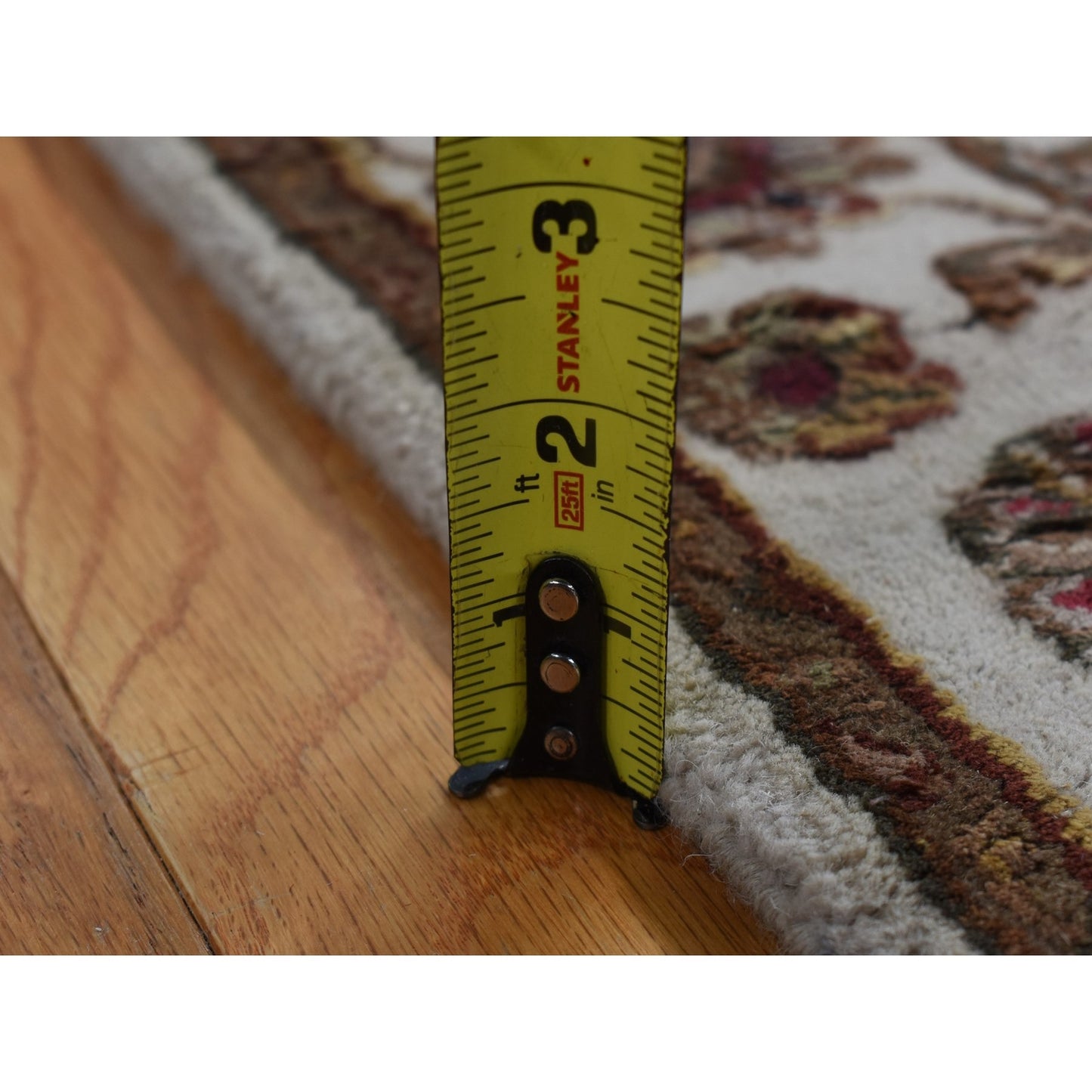 2'7"X16' Bone White Wool And Silk Rajasthan Hand Knotted Xl Runner Rug