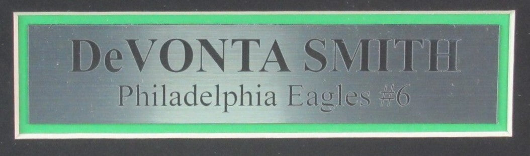 Devonta Smith Signed Green Football Jersey