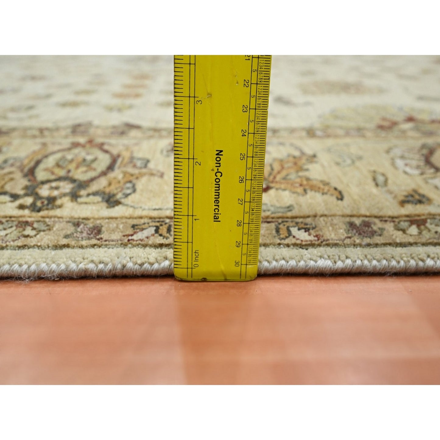 5'4"X8' Ivory Agra Ziegler Design Leaf Pattern Pure Wool Hand Knotted Rug