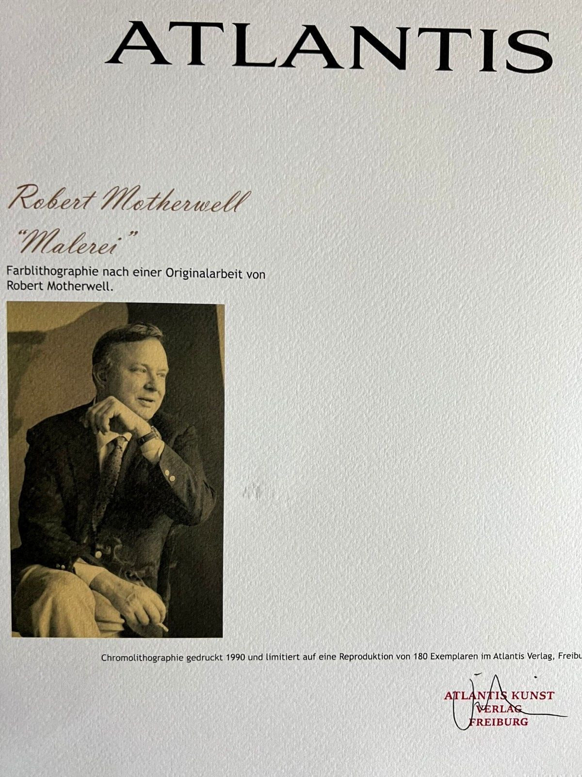 Robert Motherwell Lithograph Coa Signed Numbered