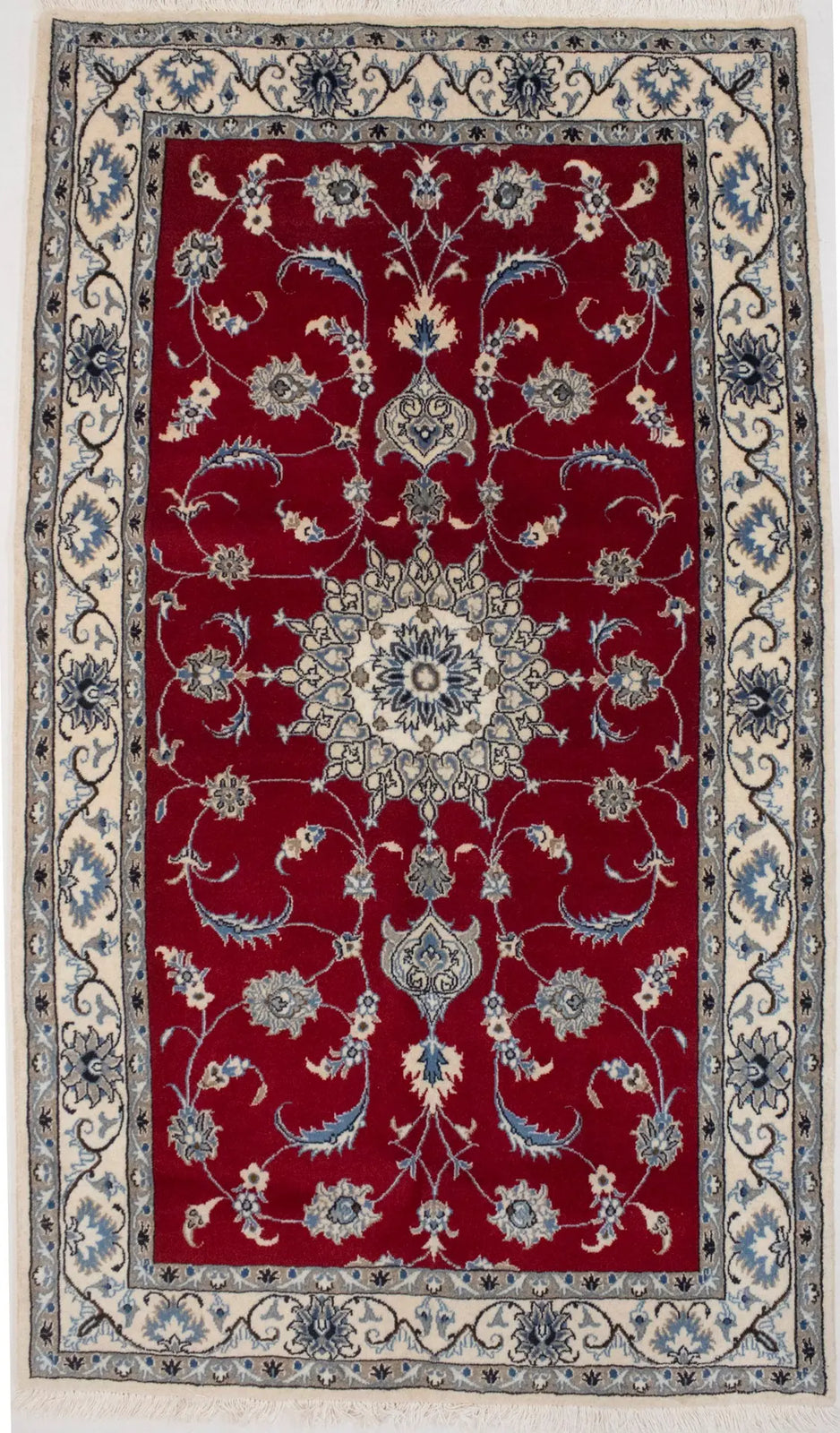 4X7 Ft Handmade Red Oriental Rug Classic