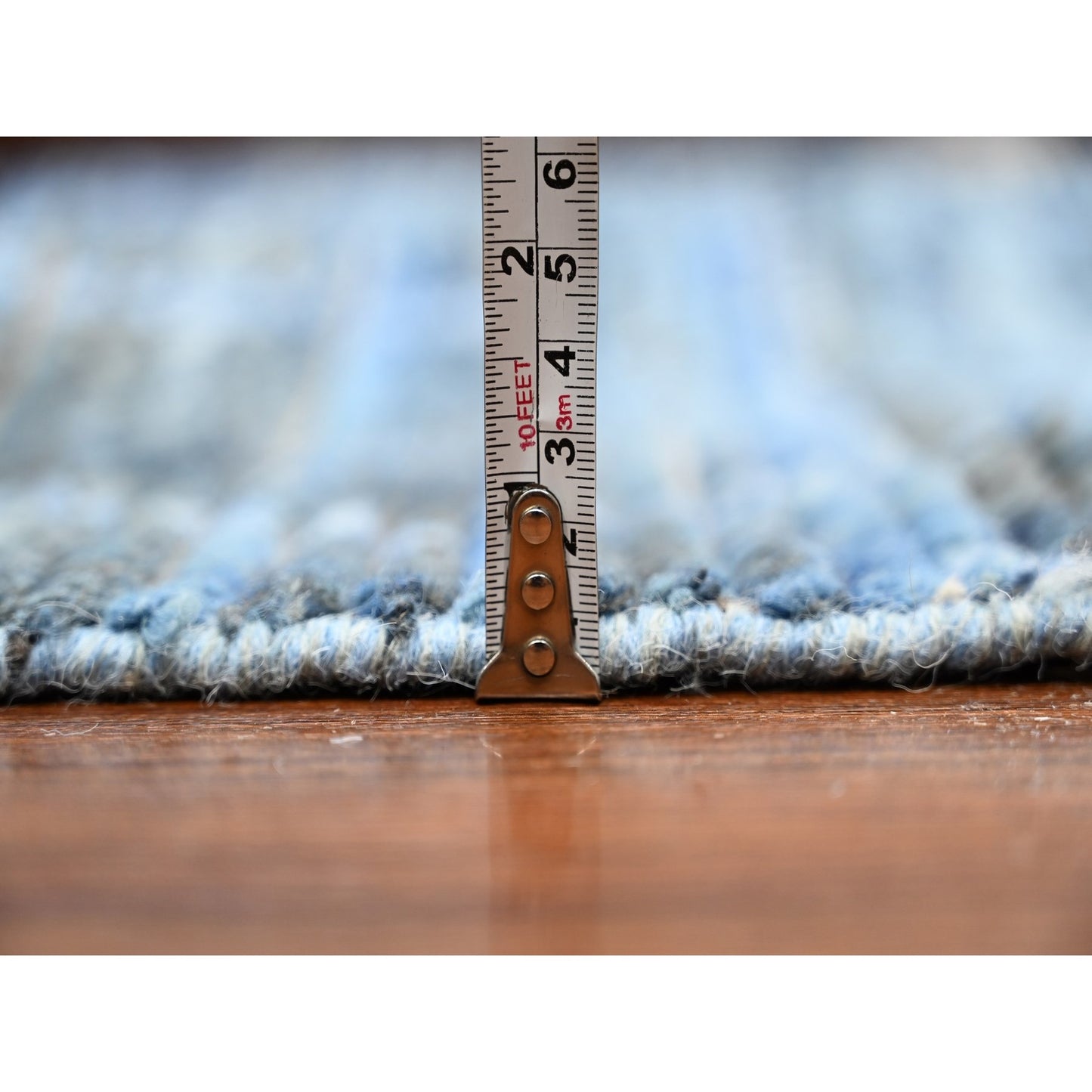 12'X18'5" Blue Hand Knotted Moroccan Inspired Wool Oversized Oriental Rug