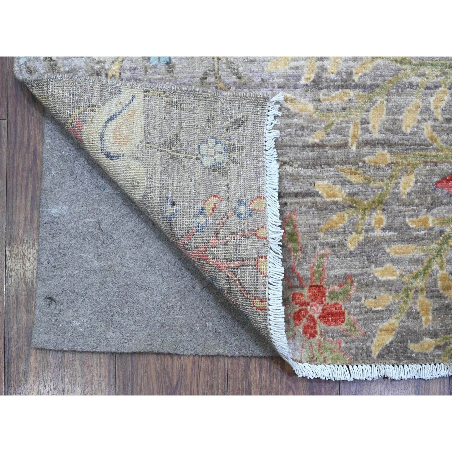 4'2"X20' Fashion Gray Hand Knotted Peshawar Wool Wide Runner Oriental Rug
