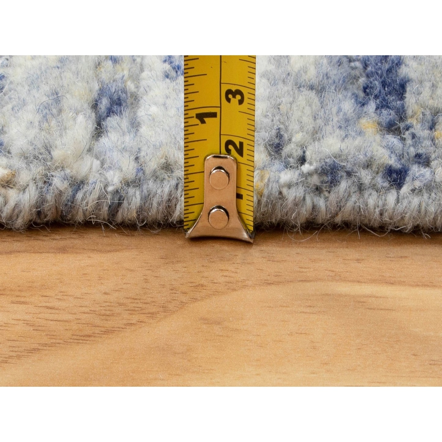 2'6"X8' Blue Variegated Design Hand Loomed Pure Wool Modern Runner Rug