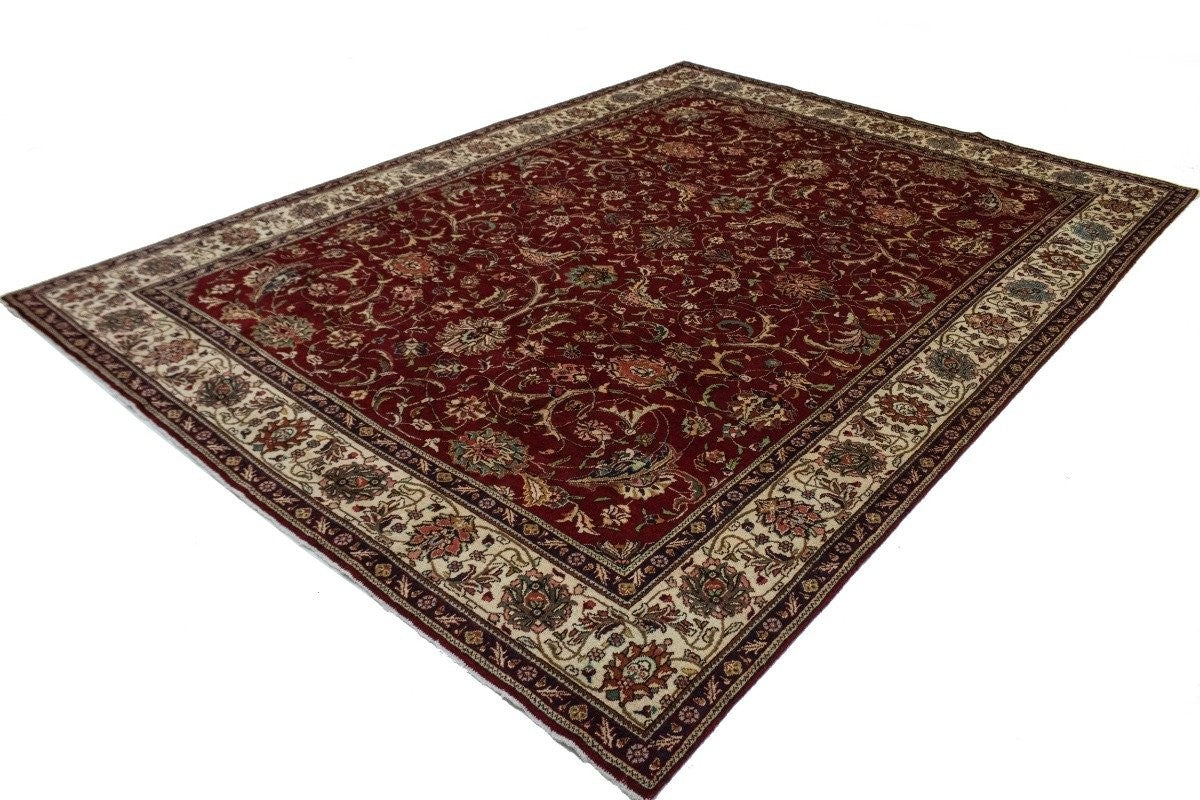 Vintage Handmade Wool Oriental Rug Classic Floral