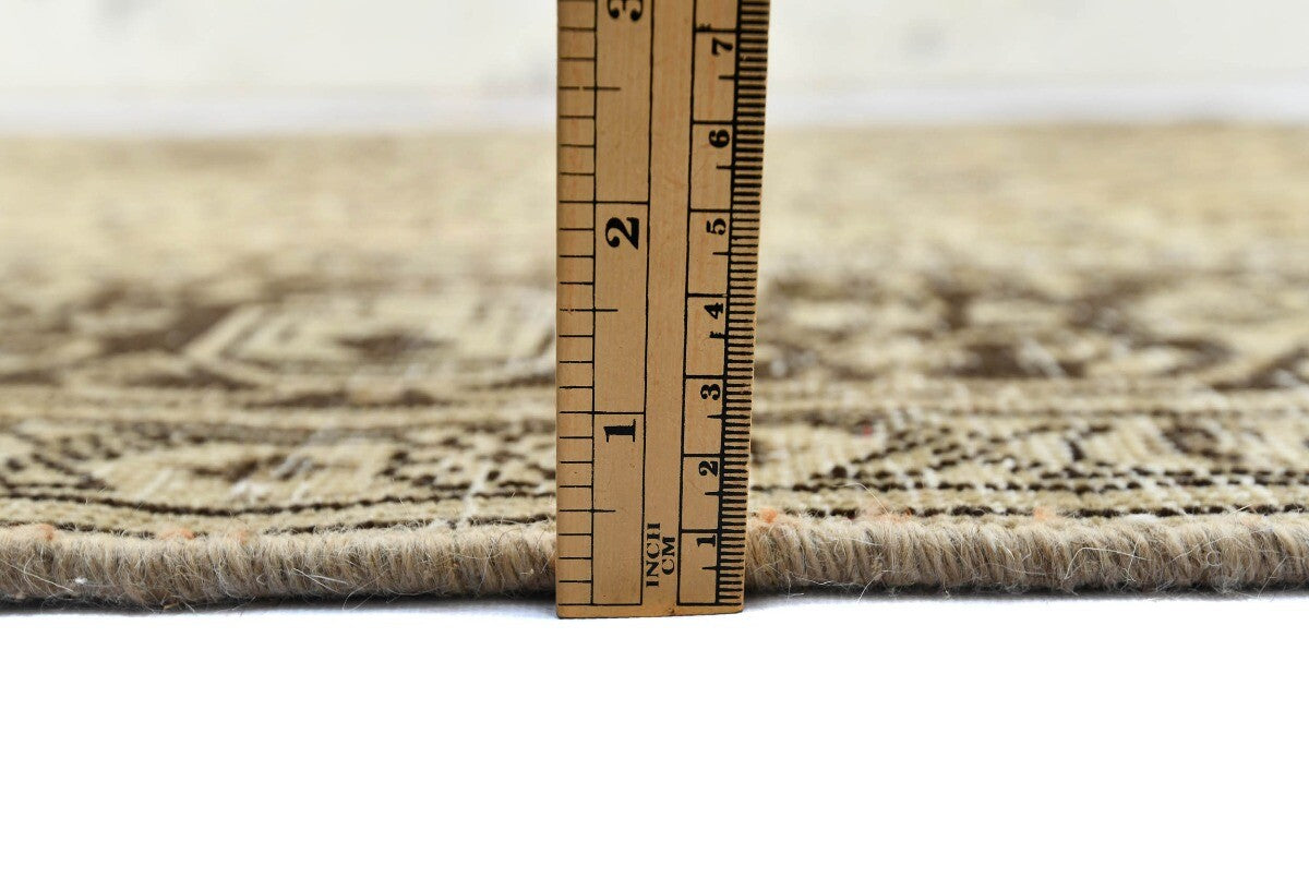 Distressed Antique Rug Muted Classic Floral