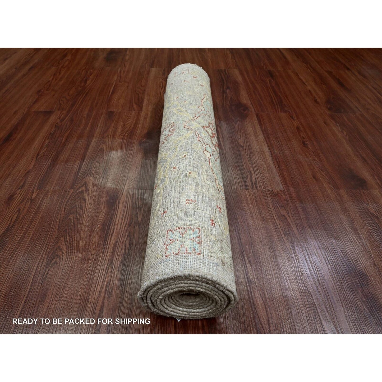 3'X11'8" Brown Peshawar Bijar Garus Design Wool Hand Knotted Runner Rug