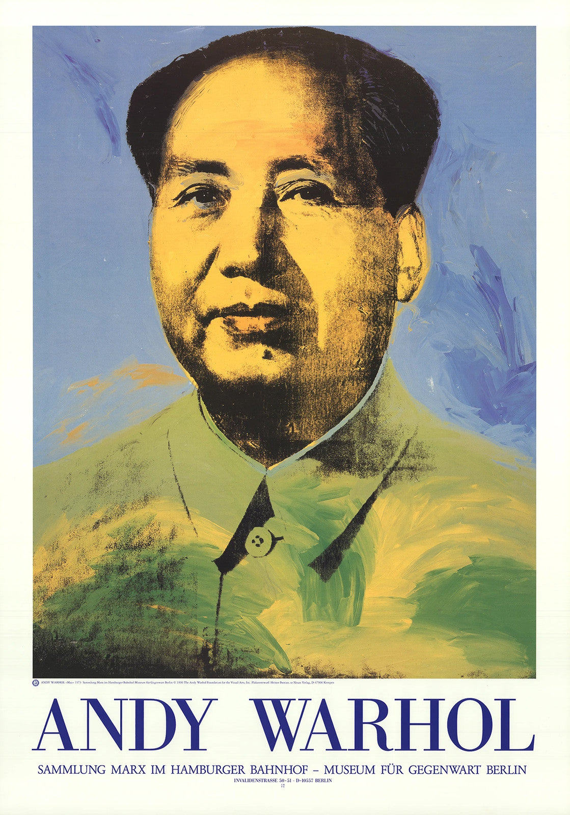 Andy Warhol Mao " Poster Pop Art Blue Green Mao China Comm