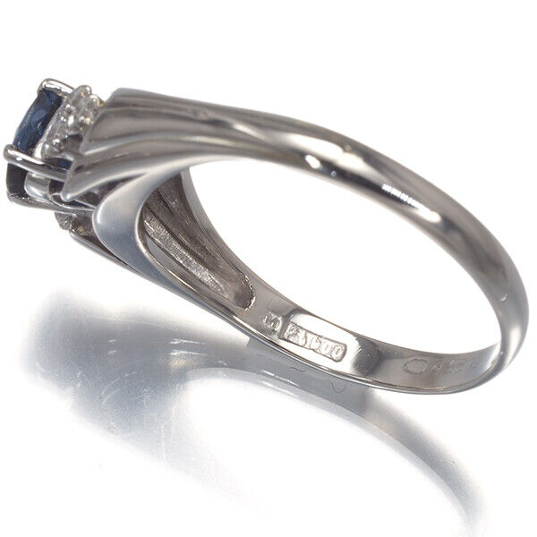 Mikimoto Ring Sapphire 0.56Ct Diamond Us6-6.25 900 Platinum