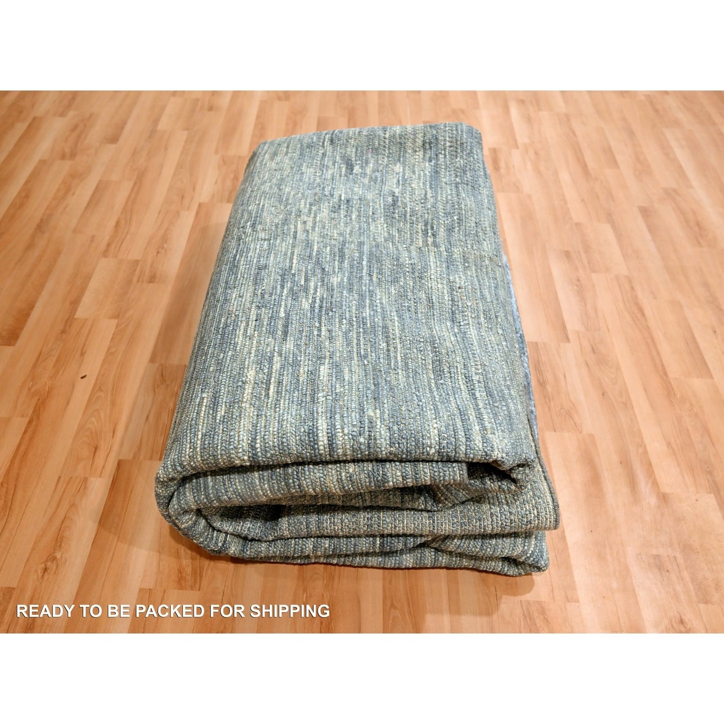 9'1"X12'2" Shades Of Gray Modern Plain Design 100% Wool Hand Knotted Rug