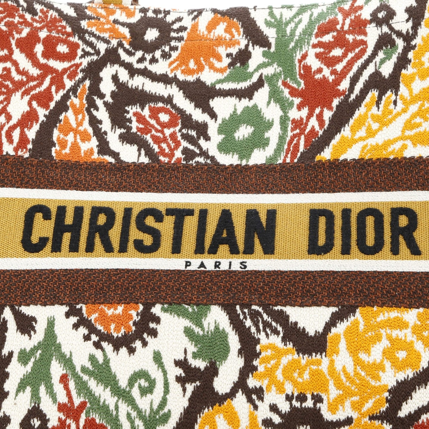 Christian Dior Book Tote Embroidered Canvas Large