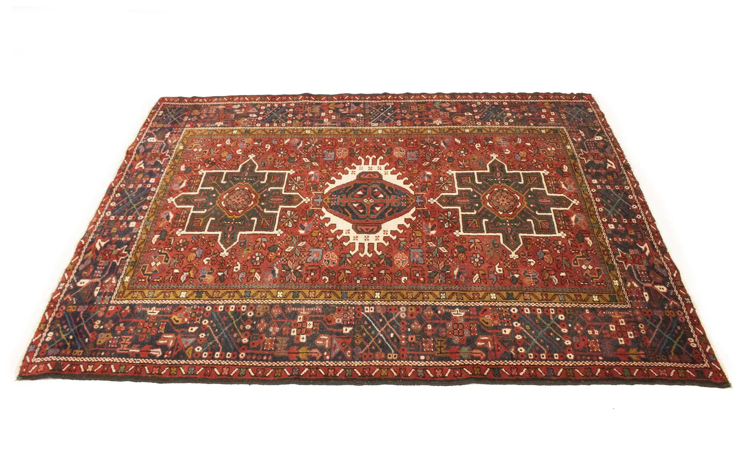 Handmade Vintage Tribal Geometric Area Rug Rusty