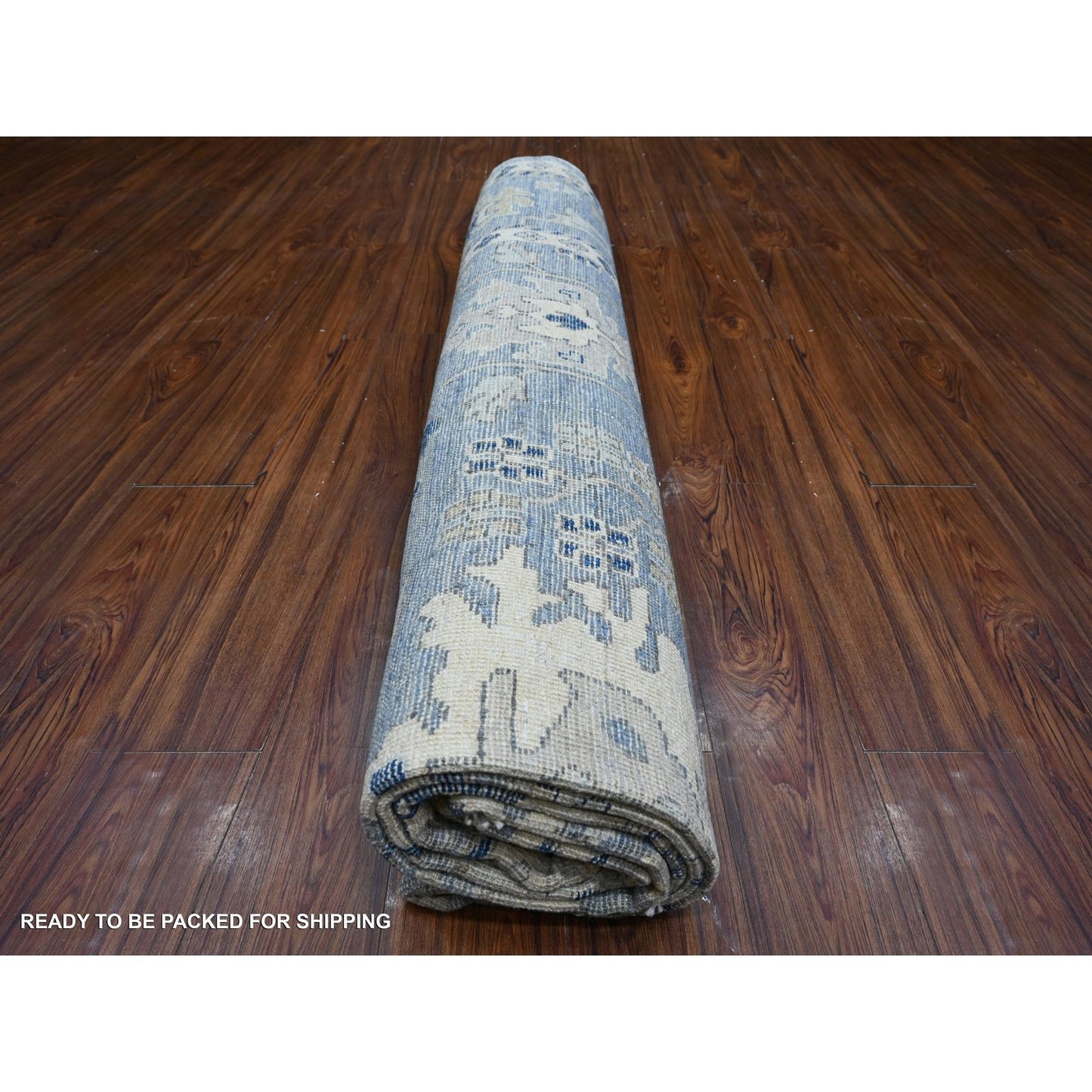 10'X10' Air Force Blue Wool Weft Angora Oushak Square Oriental Rug