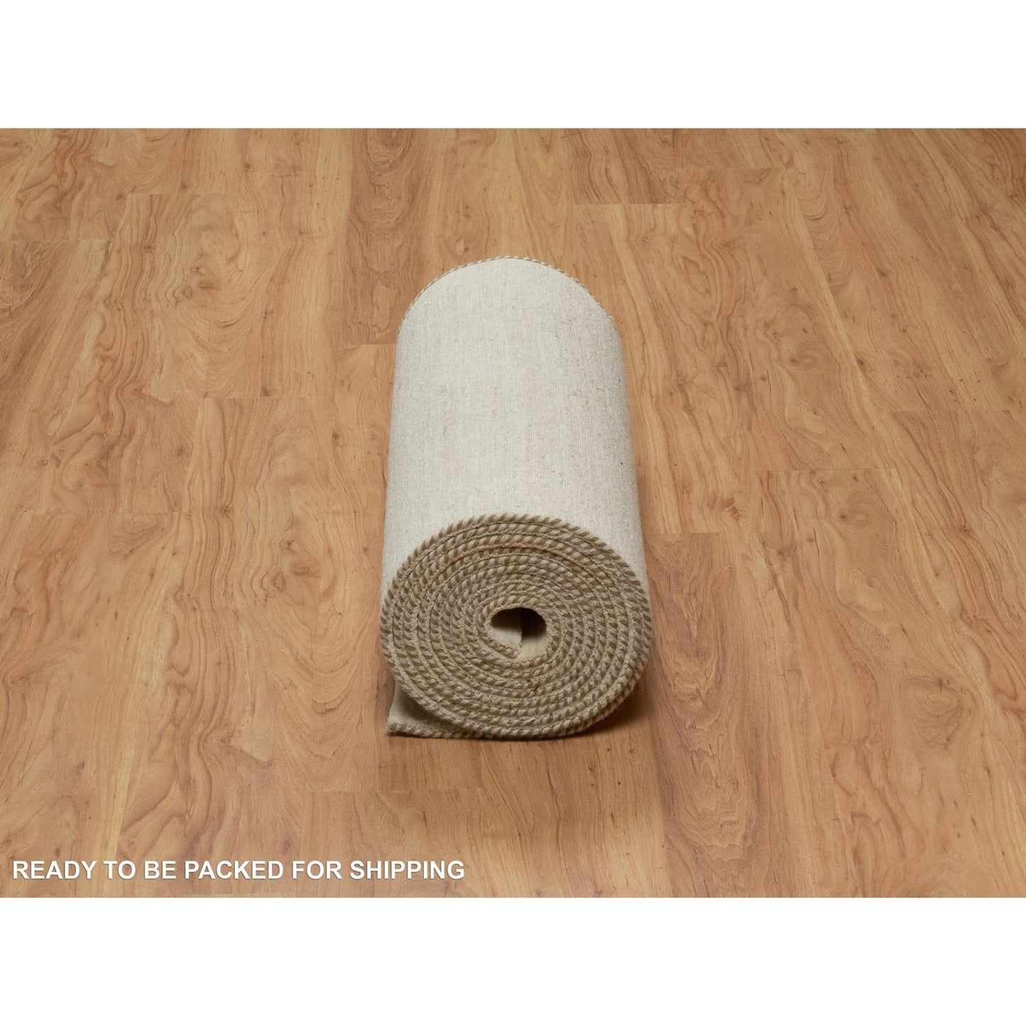 2'6"X17'8" White Pure Wool Modern Plain Design Hand Knotted Xl Runner Rug
