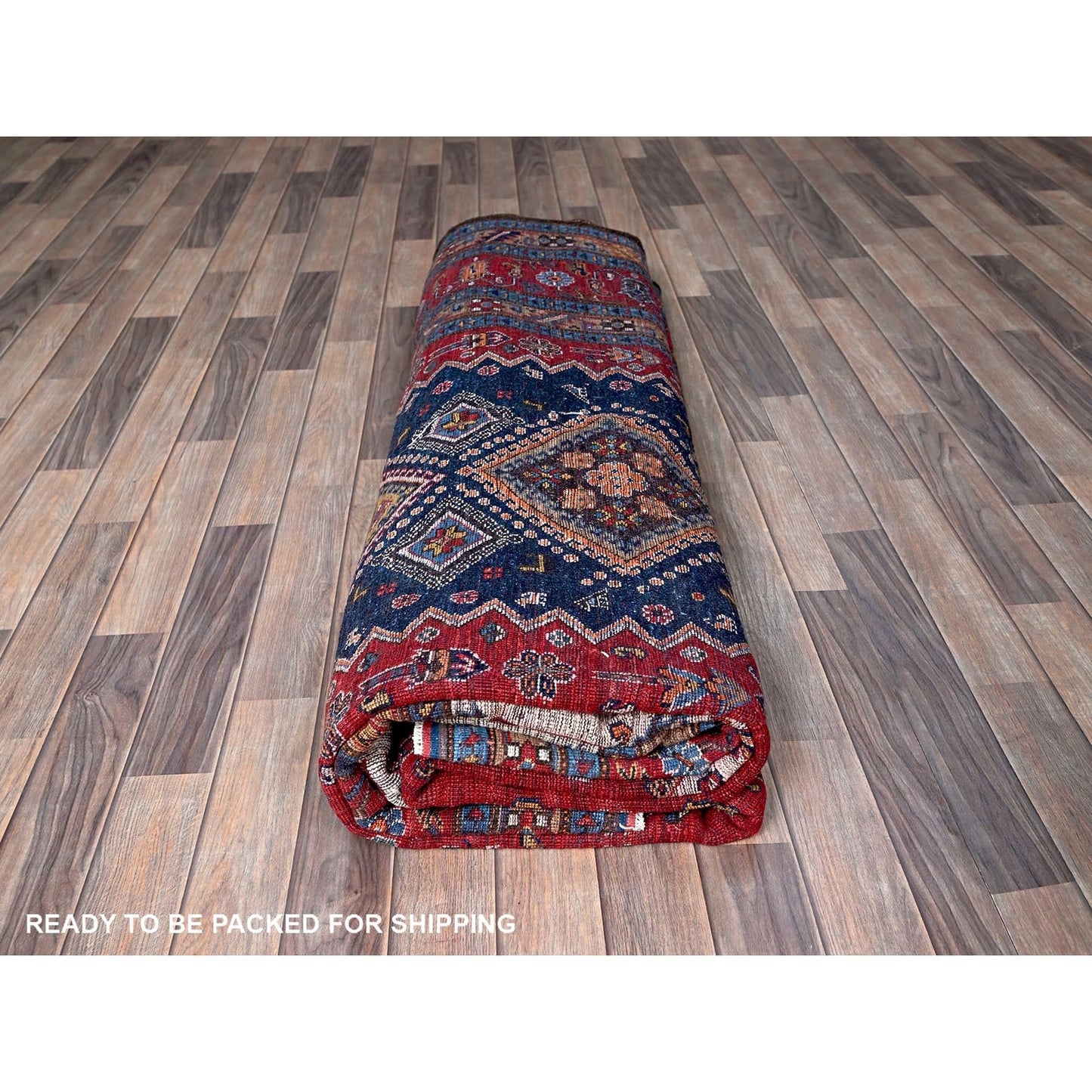 9'1"X12'3" Red Antique Caucasian Design Revival Hand Knotted Pure Wool Rug