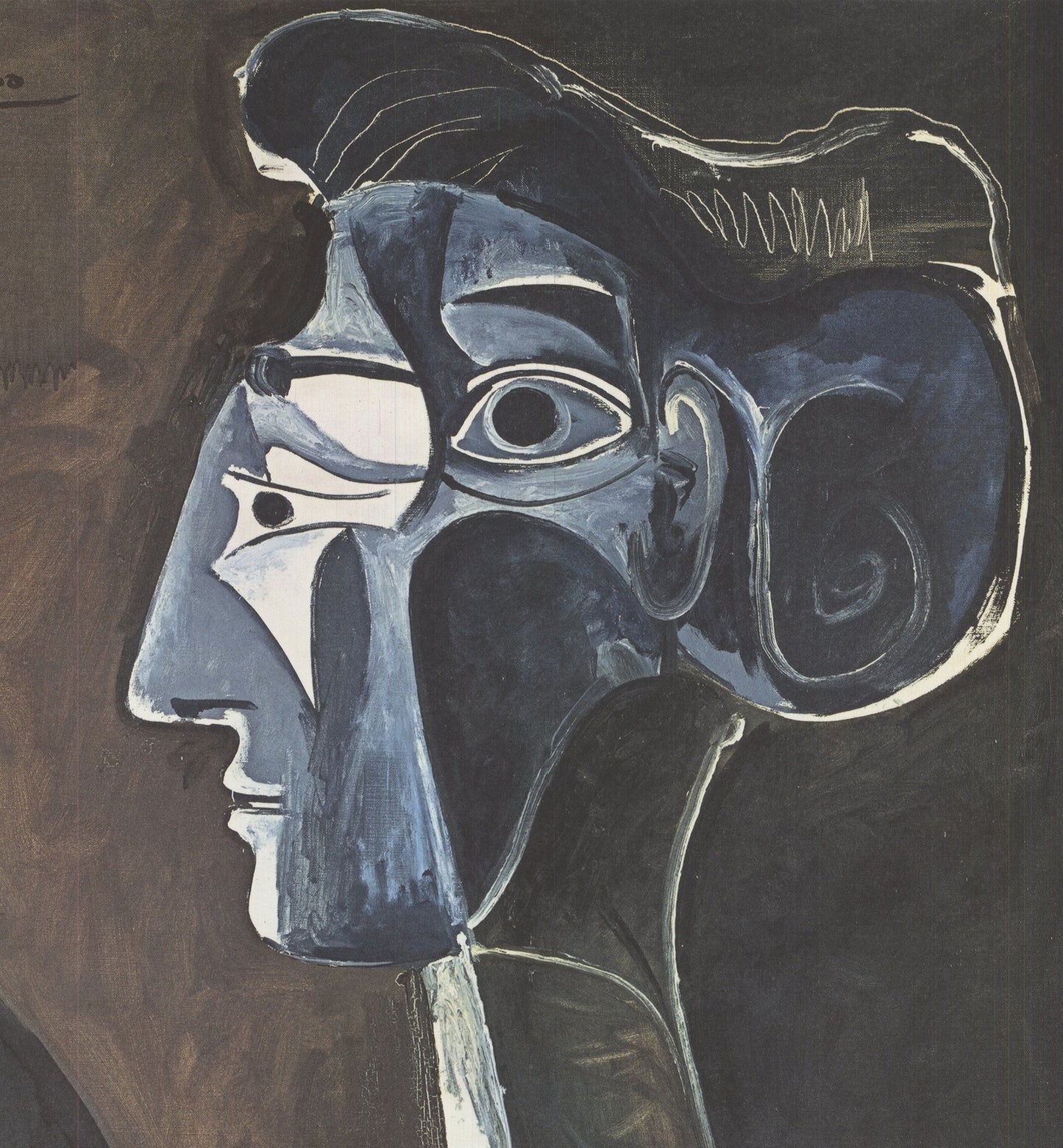Pablo Picasso Grand Profil " Offset Lithograph Cubism