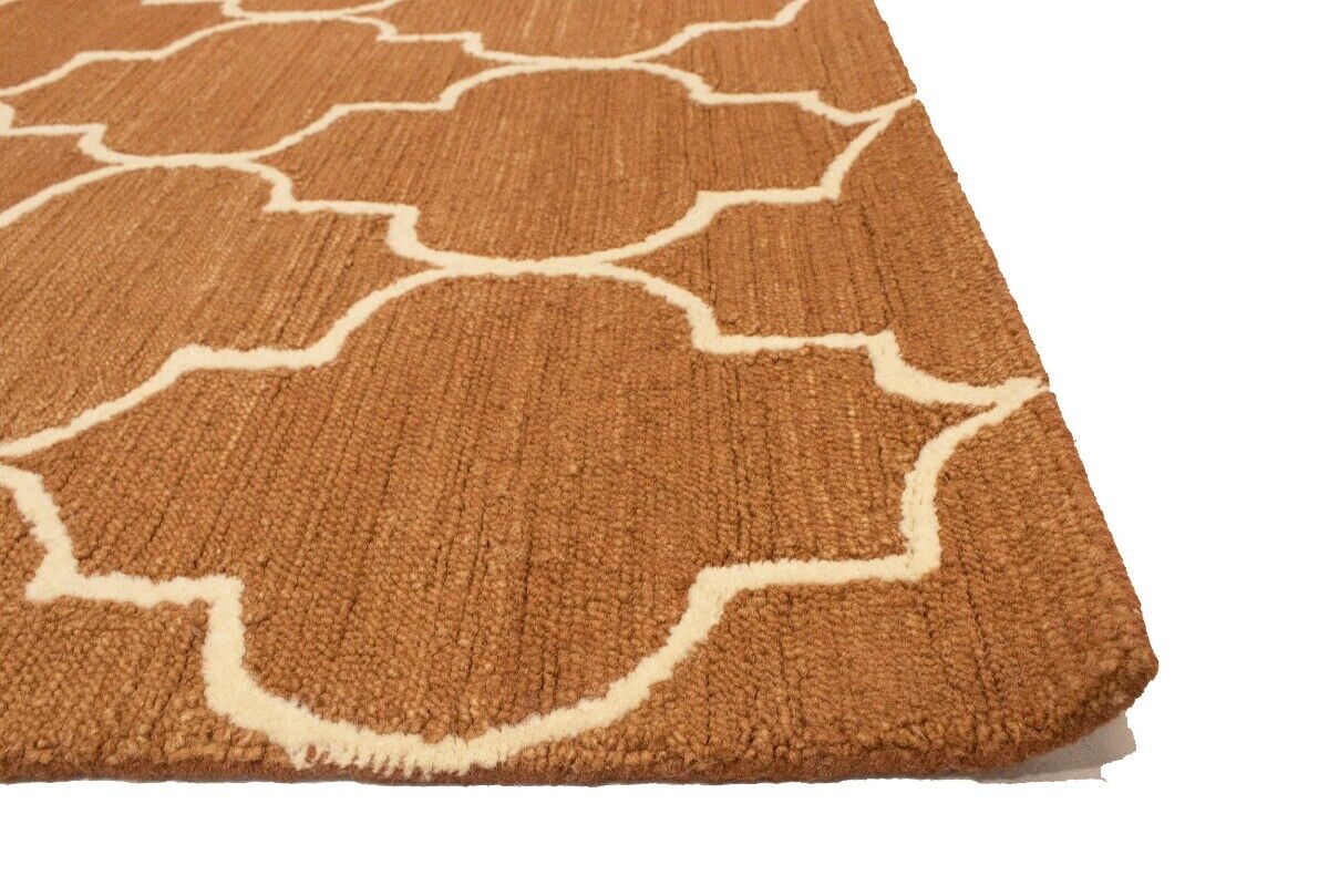 Rust Trellis Design Contemporary 5X8 Hand-Tufted
