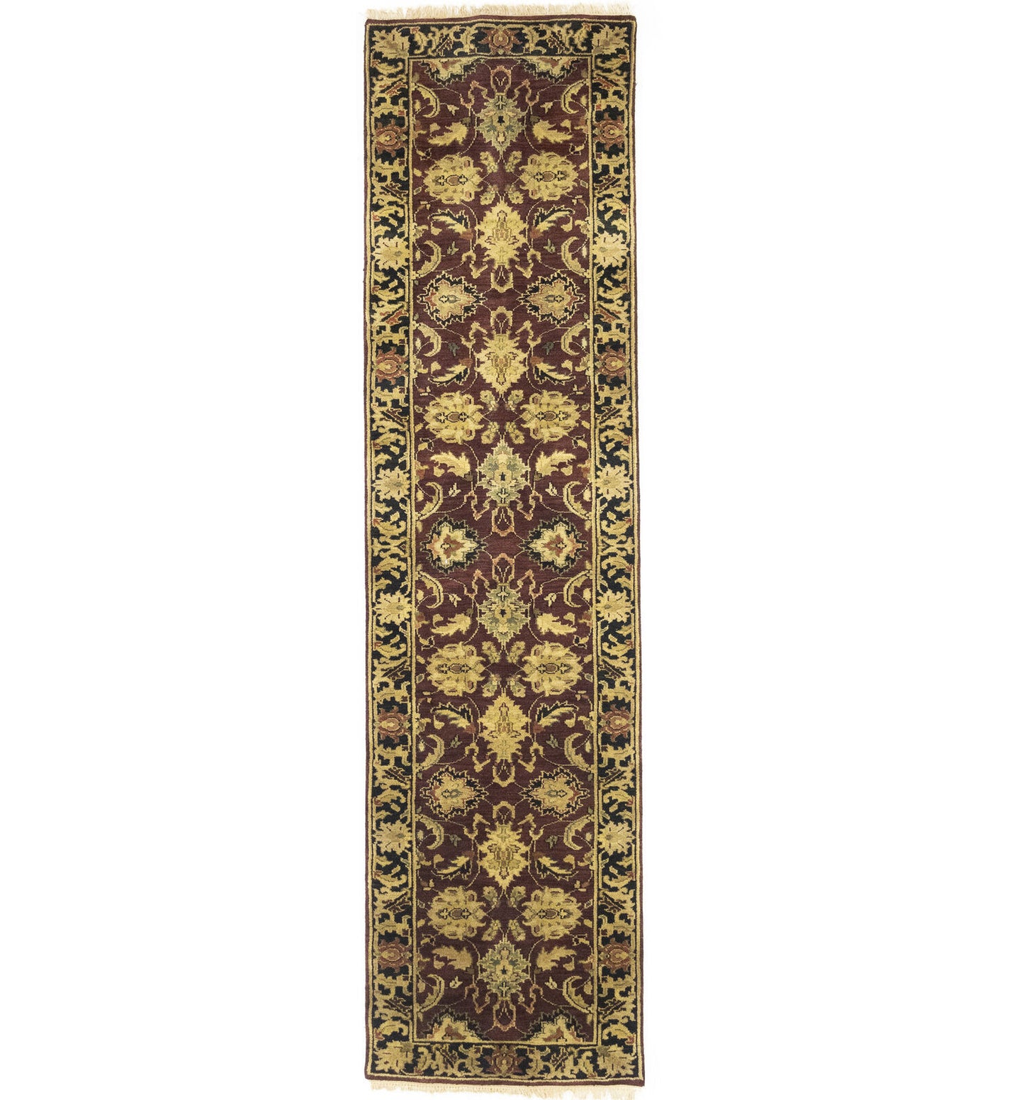 27X10 Ft Handmade Wool Oriental Runner Rug Agra