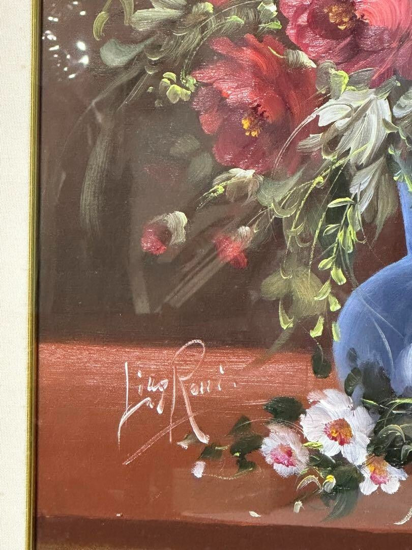 Lina Rossi Original Oil Painting -Flowers Signed