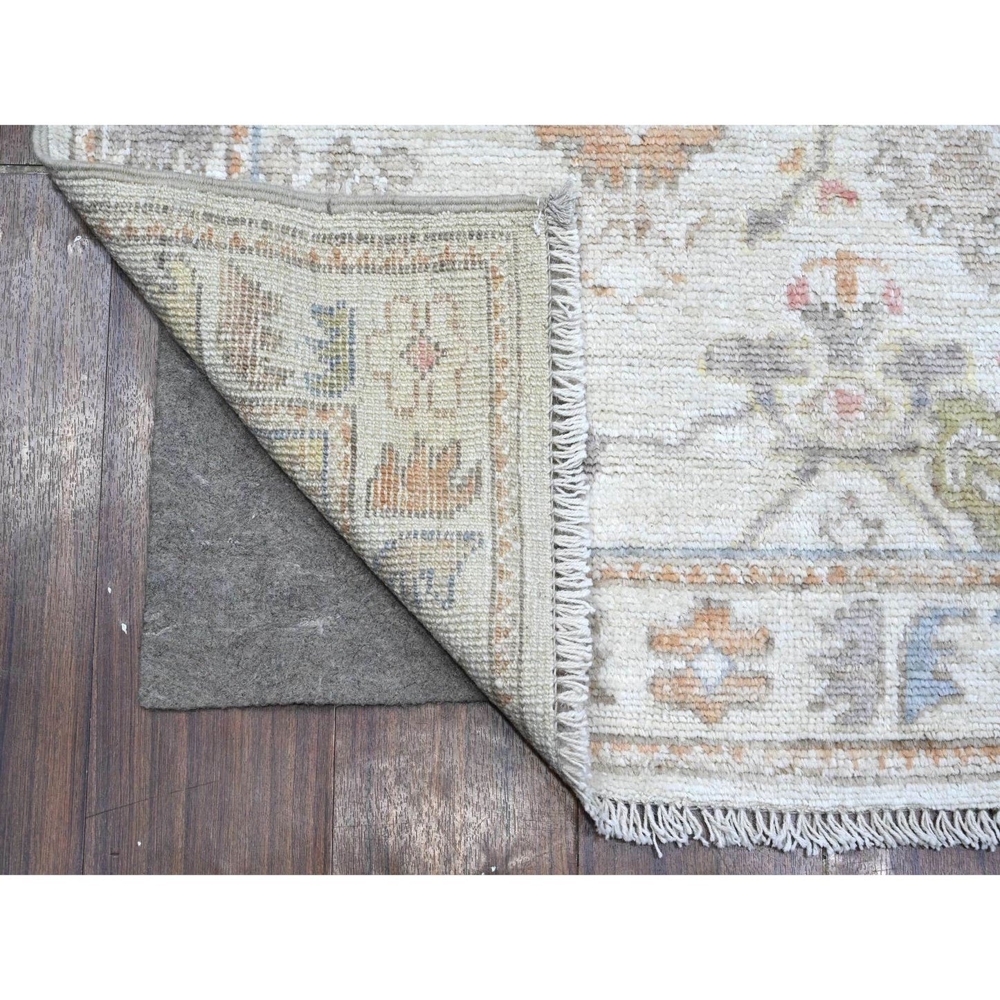 2'10"X10' White Sand Afghan Angora Oushak Wool Weft Runner Oriental Rug