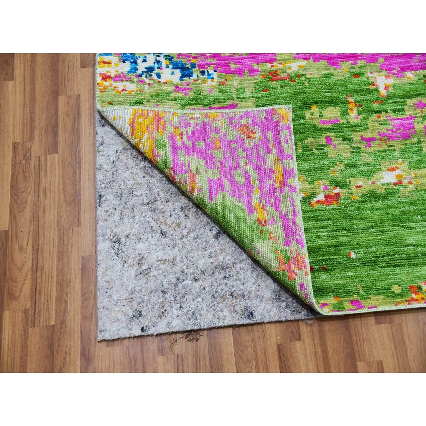 10'X14'1" Ivory Hand Knotted Modern Abstract Design All Wool Oriental Rug