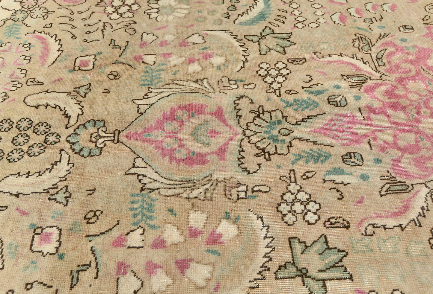 Handmade Distressed Antique Oriental Rug Floral