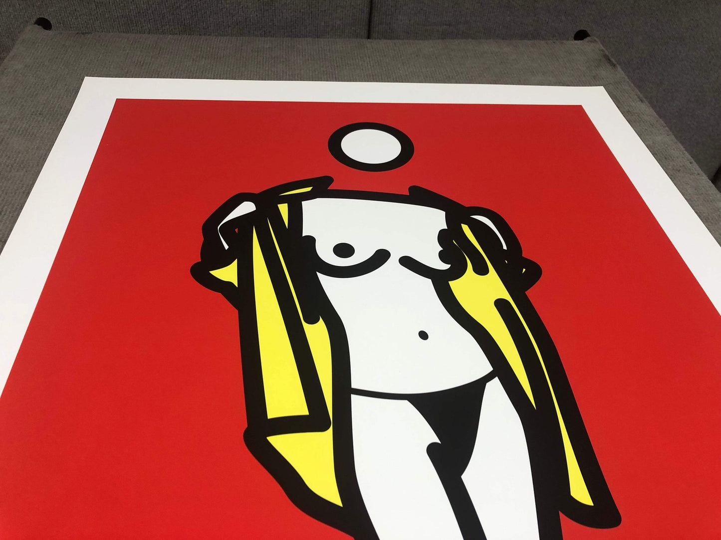 Julian Opie Woman Taking Off Mans Shirt. 5 " Serigraph Contemp