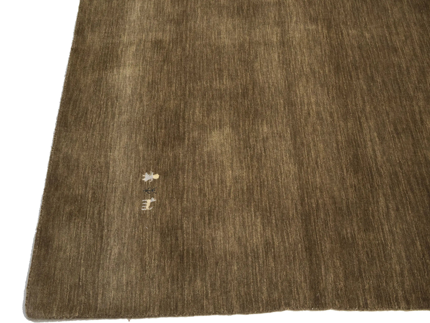 Modern Gabbeh Wool Area Rug Brown Tribal Design