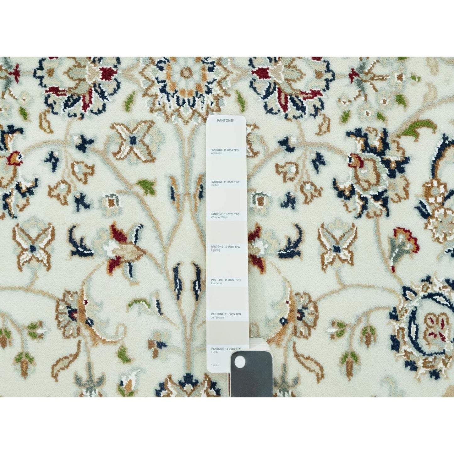 9'X12'2" Snowbound White Hand Knotted Nain 250 Kpsi Design 100% Wool Rug