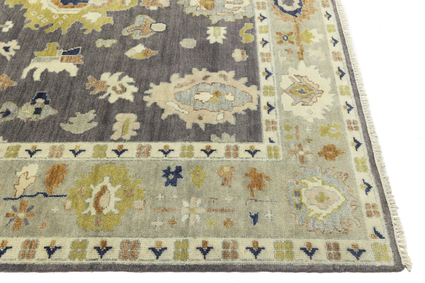 Handmade Oushak Floral Rug Colorfast Oriental
